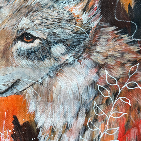 Red Wolf - Mixed Media - Artezaar.com Online Art Gallery