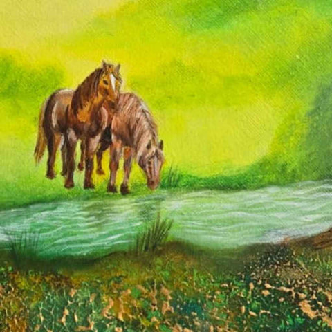 Reflections of Serenity Mixed Media Painting Buy Now on Artezaar.com Online Art Gallery Dubai UAE