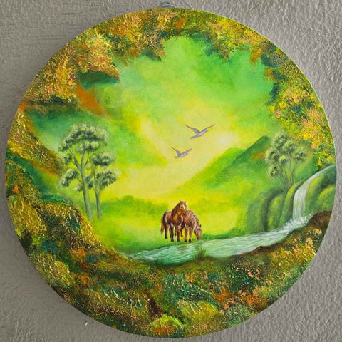 Reflections of Serenity Mixed Media Painting Buy Now on Artezaar.com Online Art Gallery Dubai UAE