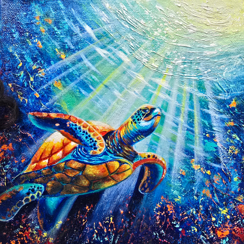 Rising Through The Blues - Mixed Media - Artezaar.com Online Art Gallery