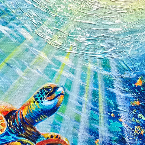 Rising Through The Blues - Mixed Media - Artezaar.com Online Art Gallery