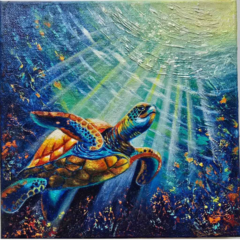 Rising Through The Blues - Mixed Media - Artezaar.com Online Art Gallery