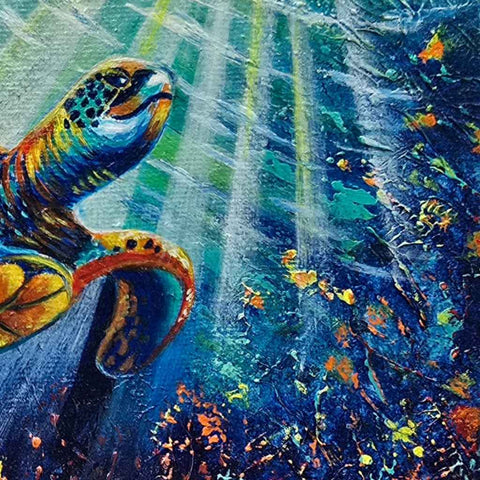 Rising Through The Blues - Mixed Media - Artezaar.com Online Art Gallery
