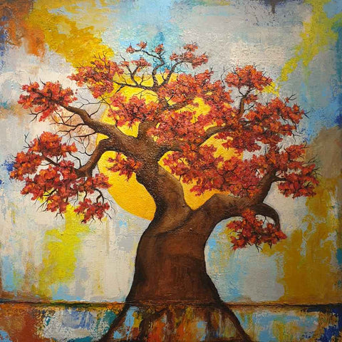 Rooted in Transience Abstract Painting Buy Now on Artezaar.com Online Art Gallery Dubai UAE