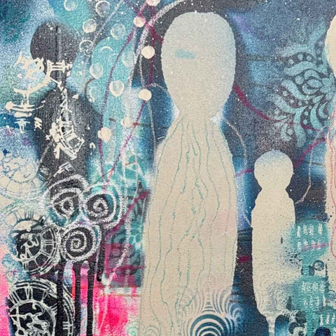 Roots of Us Mixed Media Painting Buy Now on Artezaar.com Online Art Gallery Dubai UAE