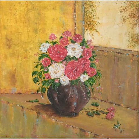 Roses in bloom Fine Acrylic Painting Buy Now on Artezaar.com Online Art Gallery Dubai UAE