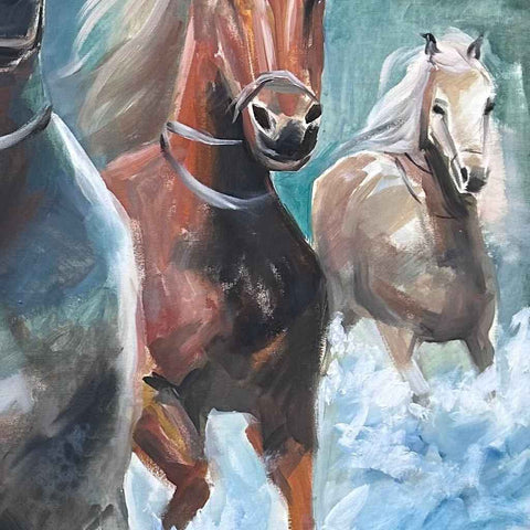 Running horses Fine Oil painting Buy Now on Artezaar.com Online Art Gallery Dubai UAE