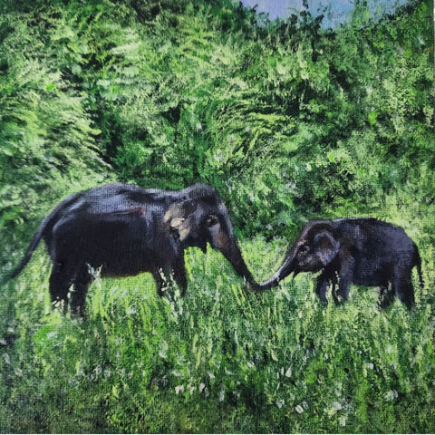 Safe In Your Shadow - Acrylic Painting - Artezaar.com Online Art Gallery