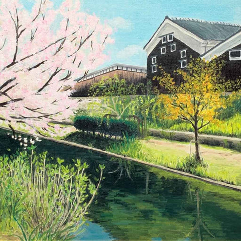 Sake Brewery In Fushimi - Oil Painting - Artezaar.com Online Art Gallery