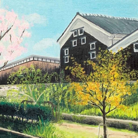 Sake Brewery In Fushimi - Oil Painting - Artezaar.com Online Art Gallery