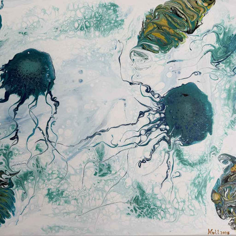 Seafeeling Abstract Acrylic Painting Buy Now on Artezaar.com Online Art Gallery Dubai UAE