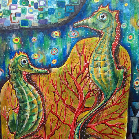 Seahorse - Acrylic Painting - Artezaar.com Online Art Gallery