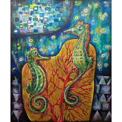 Seahorse - Acrylic Painting - Artezaar.com Online Art Gallery