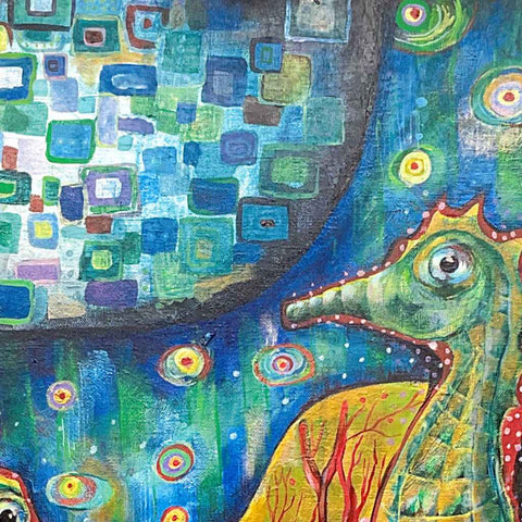 Seahorse - Acrylic Painting - Artezaar.com Online Art Gallery