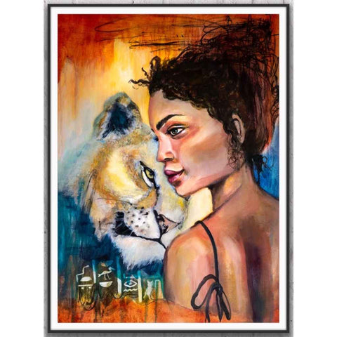 Sekhmet Fine Mixed Media Painting Buy Now on Artezaar.com Online Art Gallery Dubai UAE