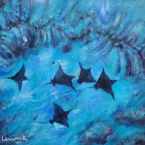 Shadows In The Blue - Acrylic Painting - Artezaar.com Online Art Gallery
