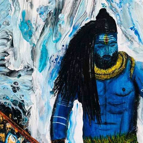 Shiva Abstract Acrylic Painting Buy Now on Artezaar.com Online Art Gallery Dubai UAE