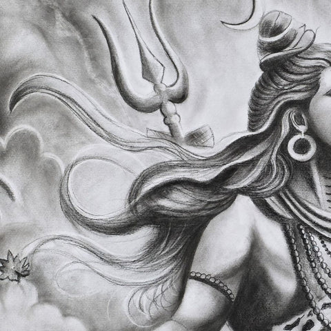 Shiva - Cosmic Stillness Sketch and Drawing Painting Buy Now on Artezaar.com Online Art Gallery Dubai UAE
