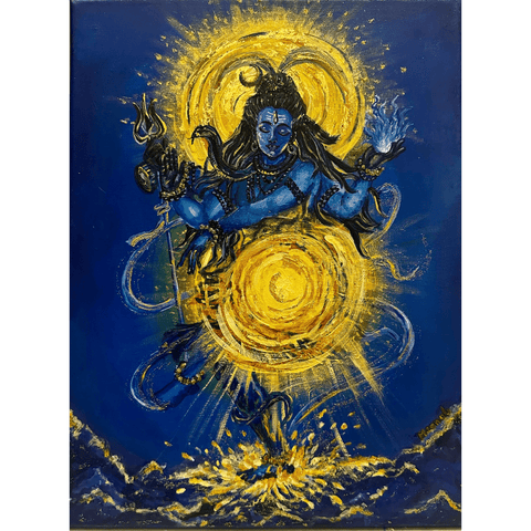 Shiva: The Cosmic Sun - Acrylic Painting - Artezaar.com Online Art Gallery