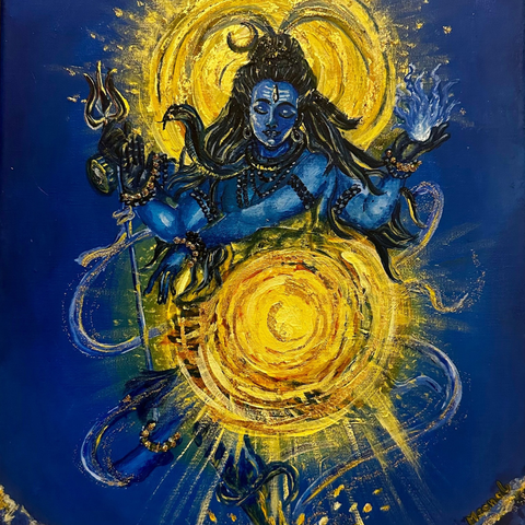 Shiva: The Cosmic Sun - Acrylic Painting - Artezaar.com Online Art Gallery