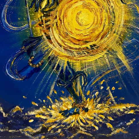 Shiva: The Cosmic Sun - Acrylic Painting - Artezaar.com Online Art Gallery