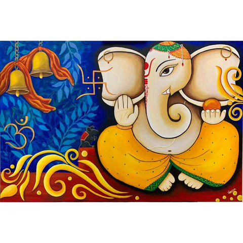 Shurpkarna - The Divine Ganesha Fine Acrylic painting Buy Now on Artezaar.com Online Art Gallery Dubai UAE