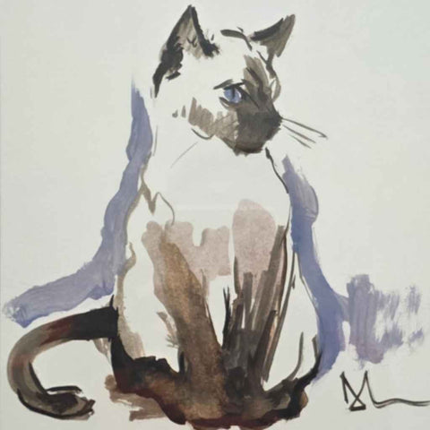 Siamese Cat Oil Painting Buy Now on Artezaar.com Online Art Gallery Dubai UAE