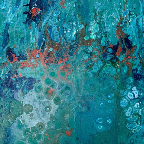 Silent Eruption: A Journey of Inner Calm Acrylic Painting Buy Now on Artezaar.com Online Art Gallery Dubai UAE