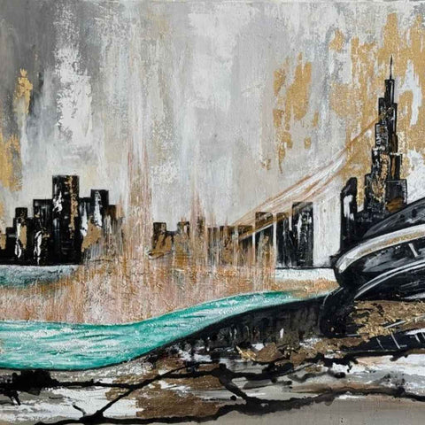 Skylines Mirage Acrylic Painting Buy Now on Artezaar.com Online Art Gallery Dubai UAE