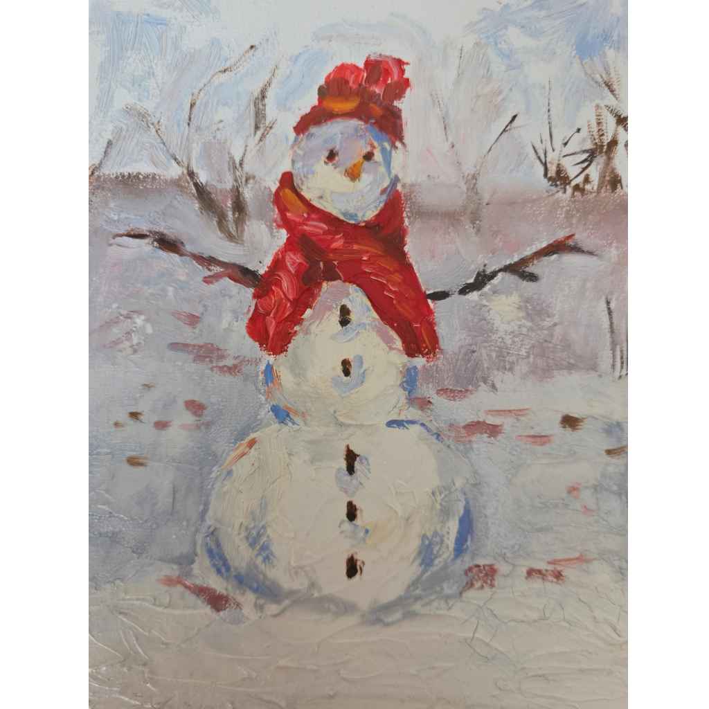 Snowman Oil Painting | Artezaar.com Online Art Gallery Dubai
