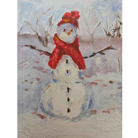 Snowman Oil Painting Buy Now on Artezaar.com Online Art Gallery Dubai UAE