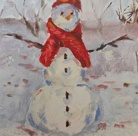 Snowman Oil Painting Buy Now on Artezaar.com Online Art Gallery Dubai UAE