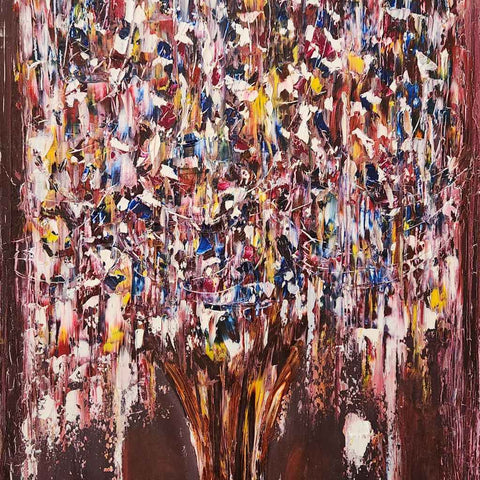 Snowy Tree Abstract Oil Painting Buy Now on Artezaar.com Online Art Gallery Dubai UAE