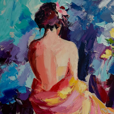 Solitude in Bloom - Acrylic Painting - Artezaar.com Online Art Gallery