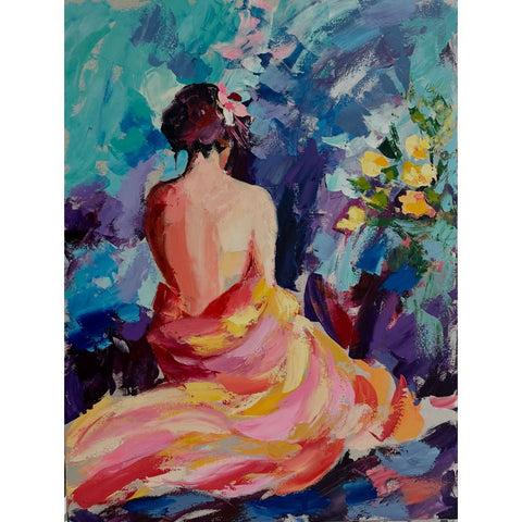 Solitude in Bloom - Acrylic Painting - Artezaar.com Online Art Gallery
