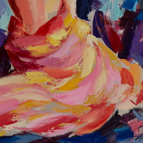 Solitude in Bloom - Acrylic Painting - Artezaar.com Online Art Gallery