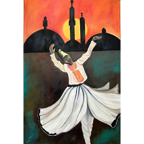 Soulful Swirls Oil Painting Buy Now on Artezaar.com Online Art Gallery Dubai UAE
