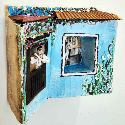 The Cozy Cafe Mixed Media Artwork Buy Now on Artezaar.com Online Art Gallery Dubai UAE