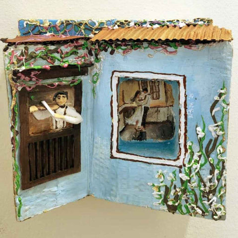 The Cozy Cafe Mixed Media Artwork Buy Now on Artezaar.com Online Art Gallery Dubai UAE