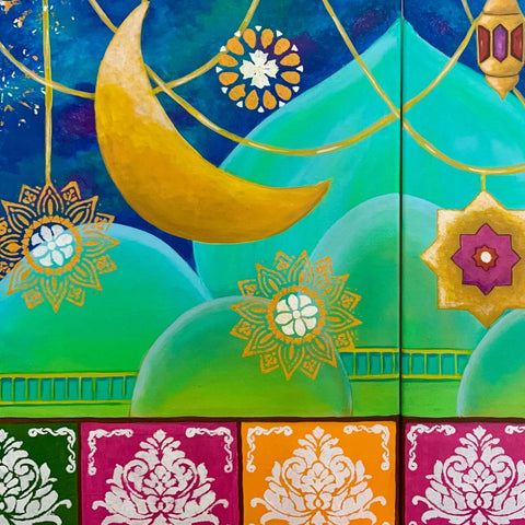 Spreading Happiness Acrylic Painting Buy Now on Artezaar.com Online Art Gallery Dubai UAE