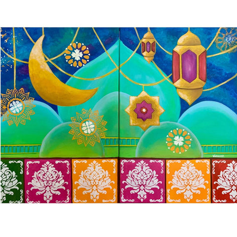 Spreading Happiness Acrylic Painting Buy Now on Artezaar.com Online Art Gallery Dubai UAE