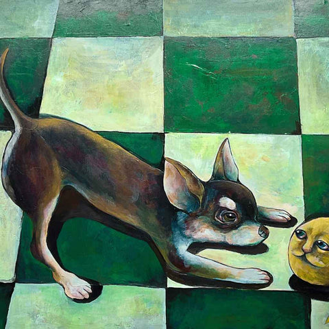 Starting-Out Game Acrylic Painting Buy Now on Artezaar.com Online Art Gallery Dubai UAE