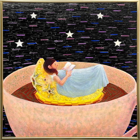 Staying Up Late - Acrylic Painting - Artezaar.com Online Art Gallery