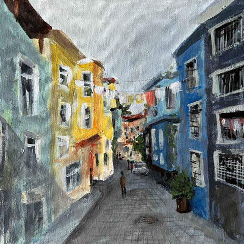 Streets of Istanbul Acrylic Painting Buy Now on Artezaar.com Online Art Gallery Dubai UAE