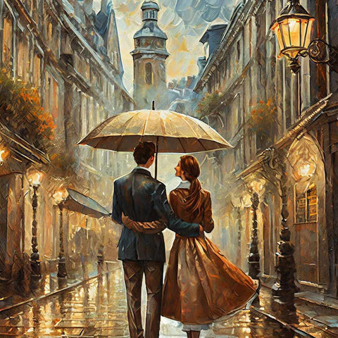 Stroll On European Street Digital Art Print Buy Now on Artezaar.com Online Art Gallery Dubai UAE