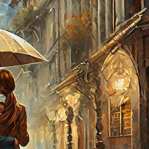 Stroll On European Street Digital Art Print Buy Now on Artezaar.com Online Art Gallery Dubai UAE