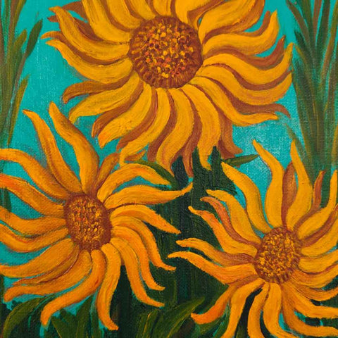 Sunflower Blossoms - Acrylic Painting - Artezaar.com Online Art Gallery