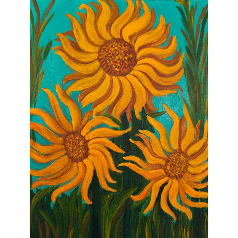 Sunflower Blossoms - Acrylic Painting - Artezaar.com Online Art Gallery