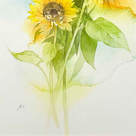 Sunflower - Watercolor Painting - Artezaar.com Online Art Gallery