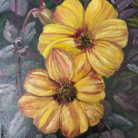 Sunlit Blossoms - Mixed Media Painting - Artezaar.com Online Art Gallery
